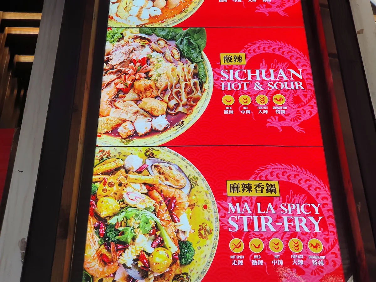 Menu, Dragon Hot Pot Swanston