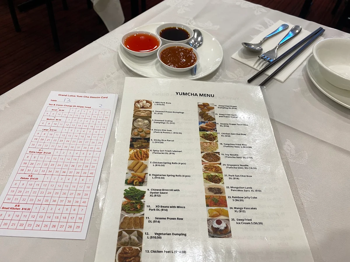 Menu, Grand Lotus