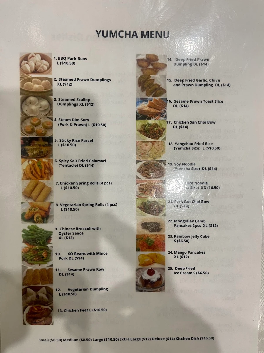 Menu, Grand Lotus