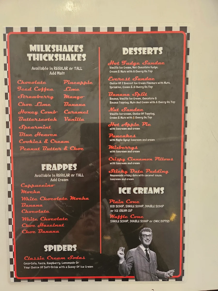 Menu, Barossa 50s Diner