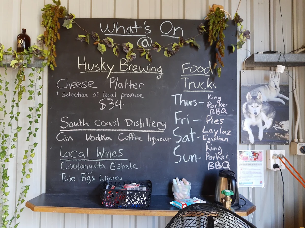 Menu, Husky Brewing