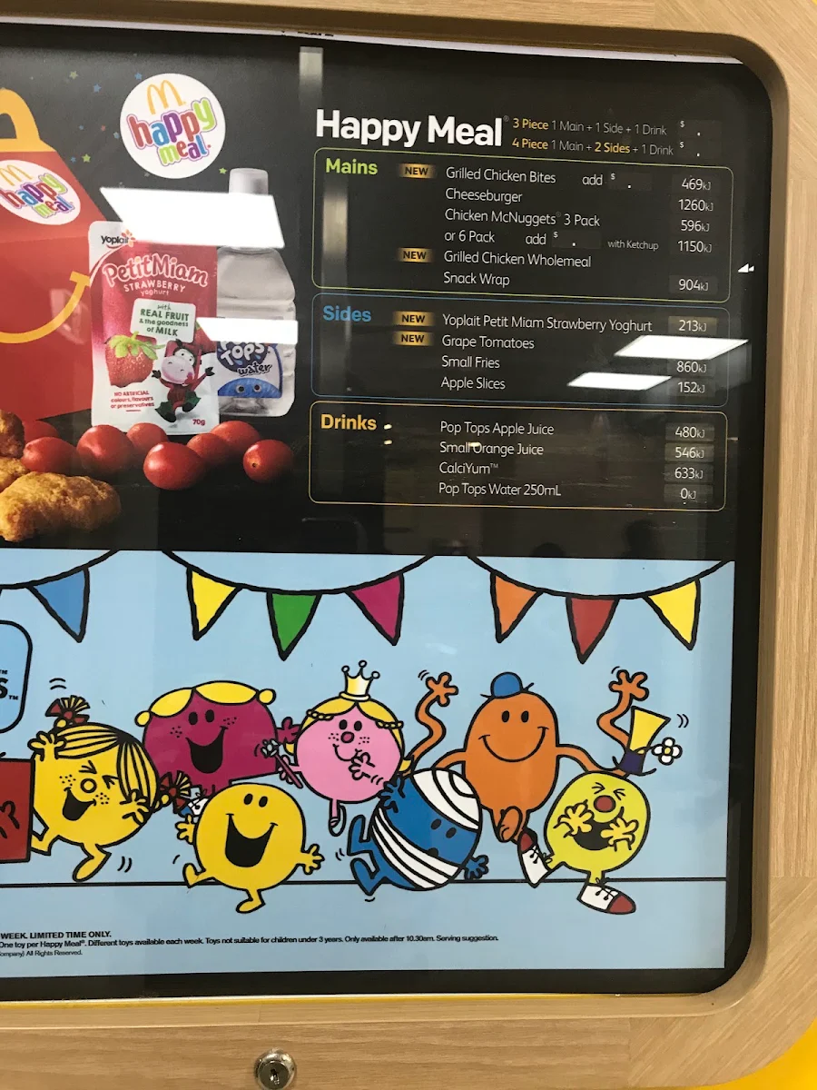 Menu, McDonald's Ormond