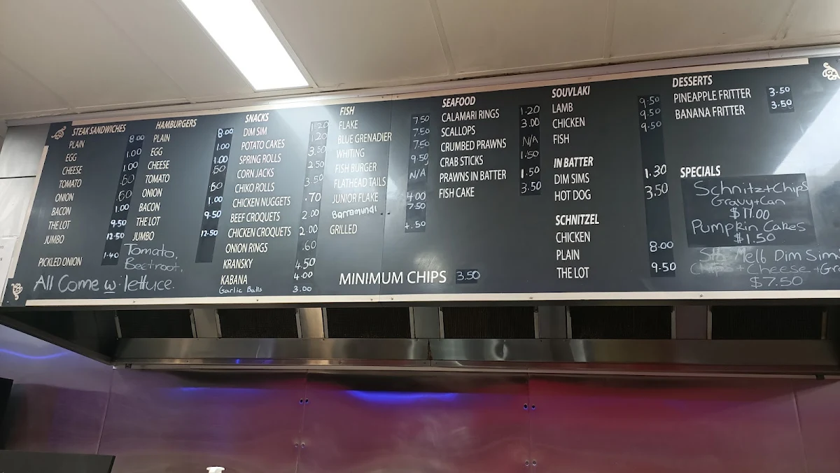 Menu, Maddy’s Takeaway