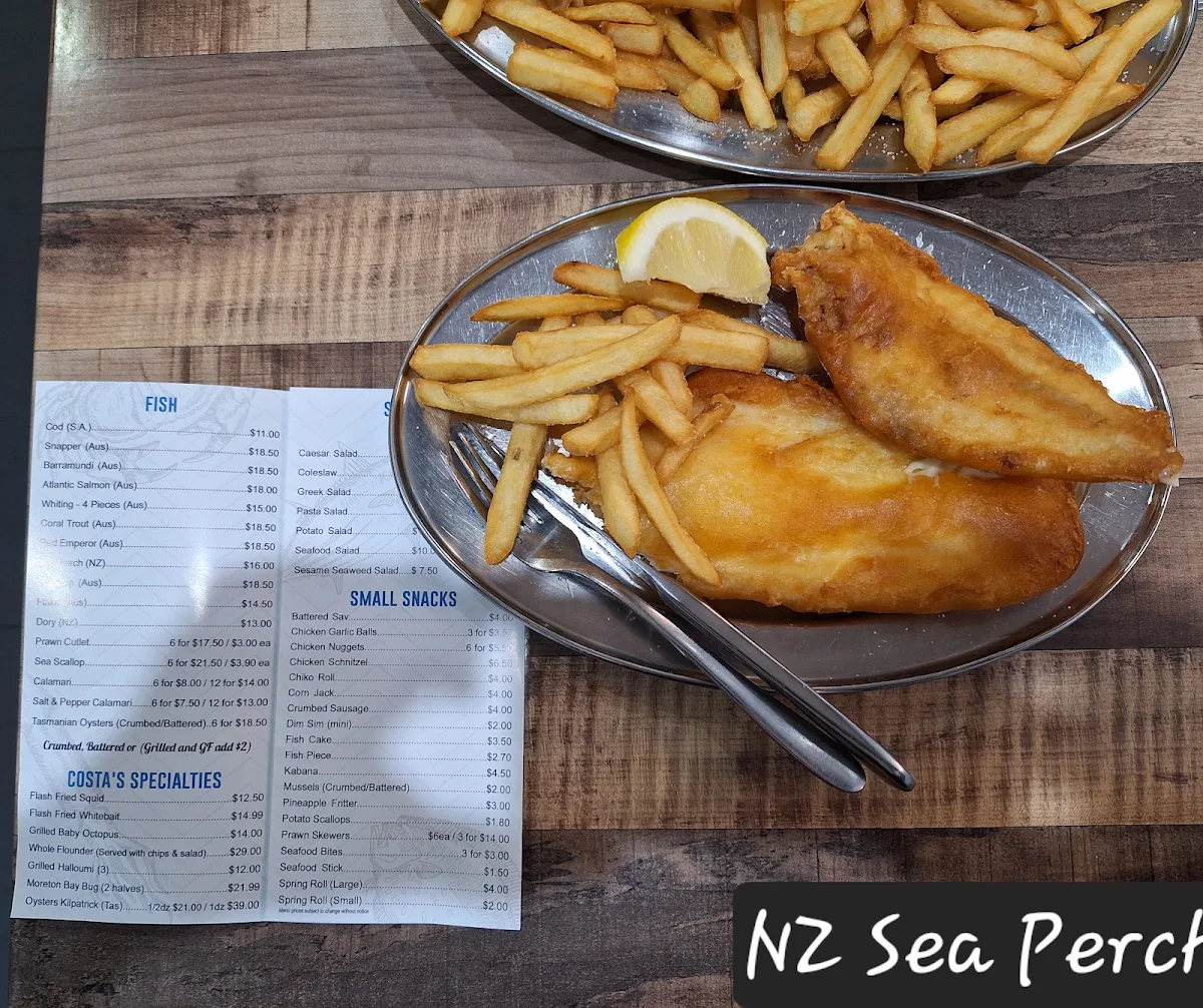 Menu, Costa's Seafood Cafe