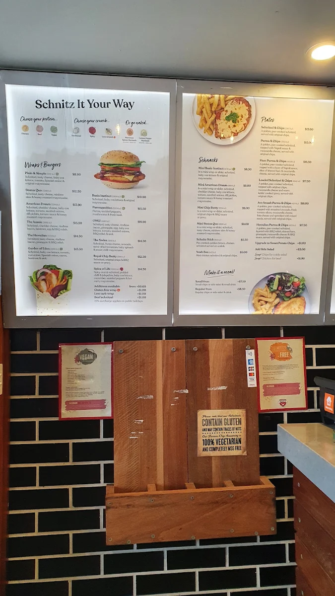 Menu, Schnitz Glenferrie Road