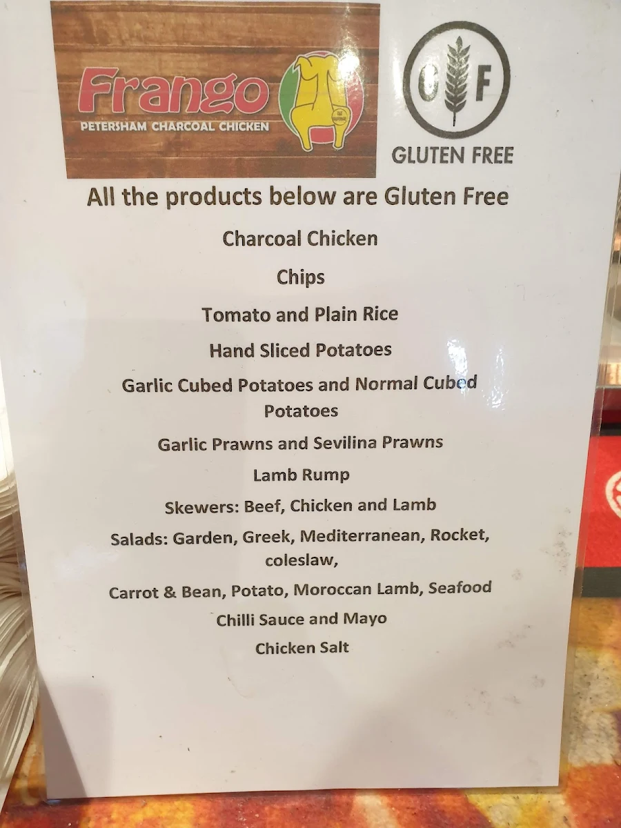 Menu, Frango Penrith