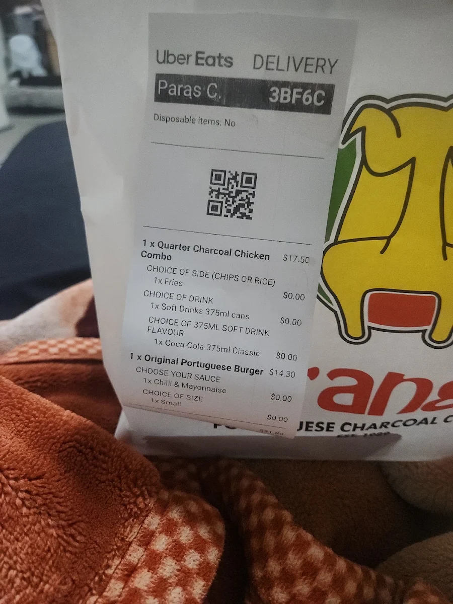 Menu, Frango Penrith