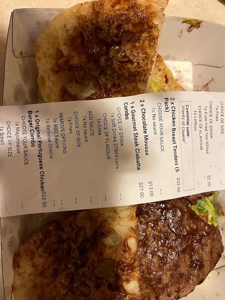 Menu, Frango Penrith