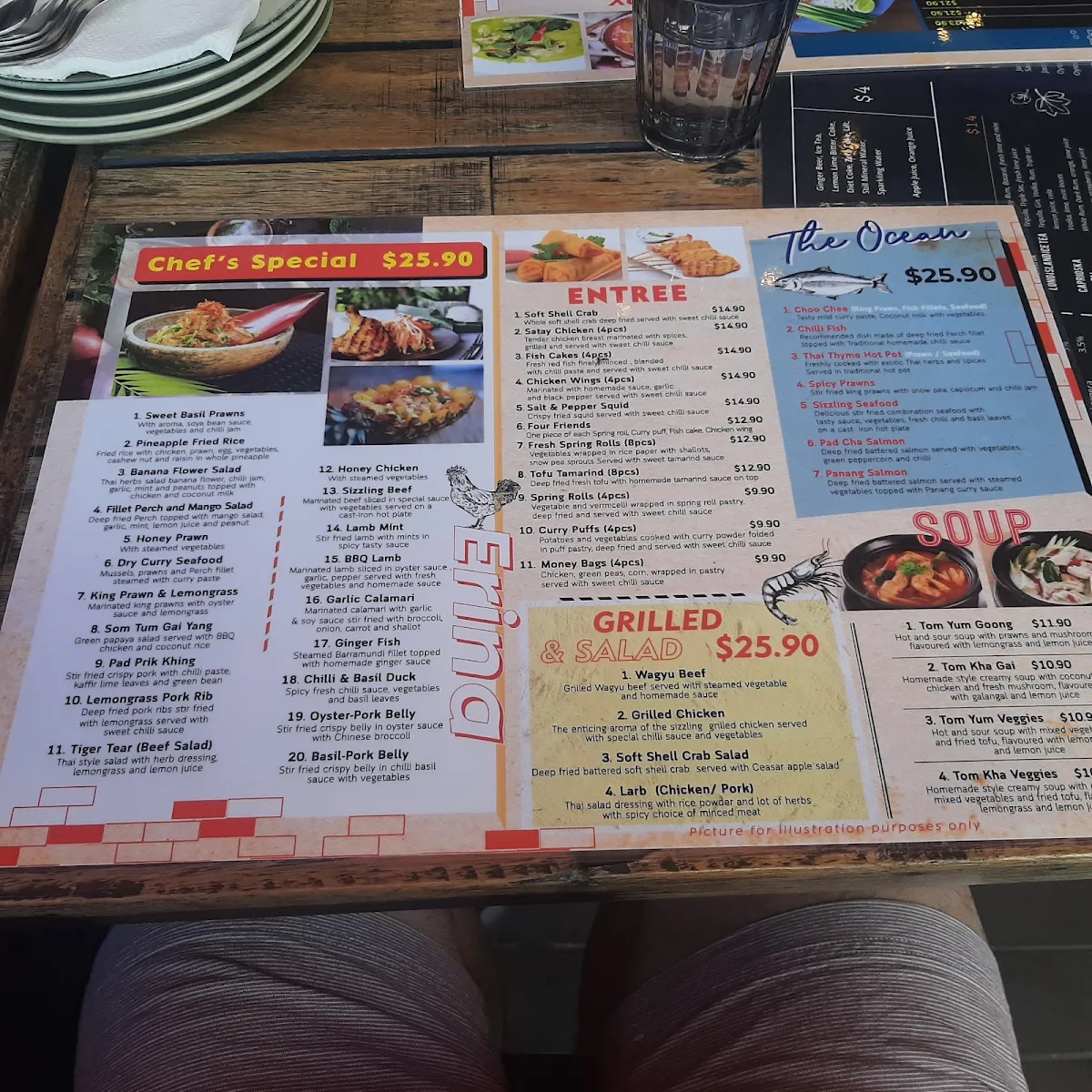Menu, Thai Thyme Erina Fair Restaurant