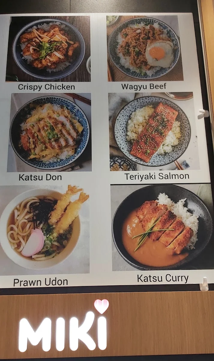 Menu, Miki Sushi Woden