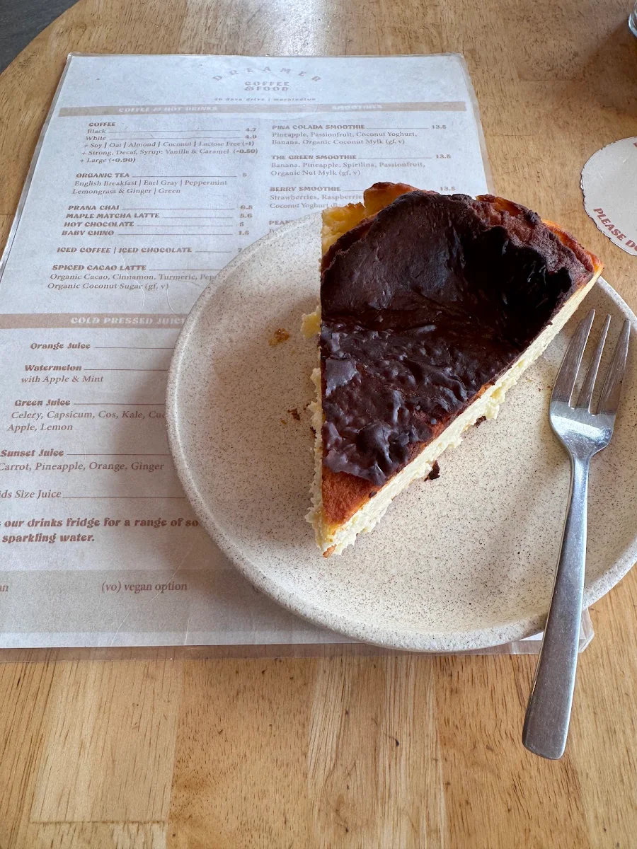 Menu, Dreamer Cafe Mornington