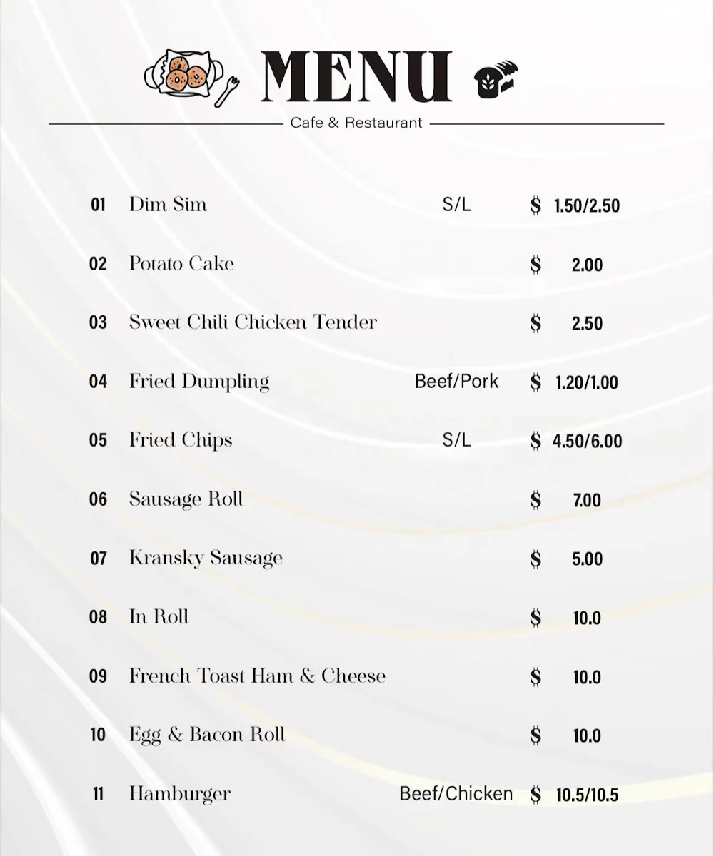 Menu, Mas kitchen Cafe Restaurant