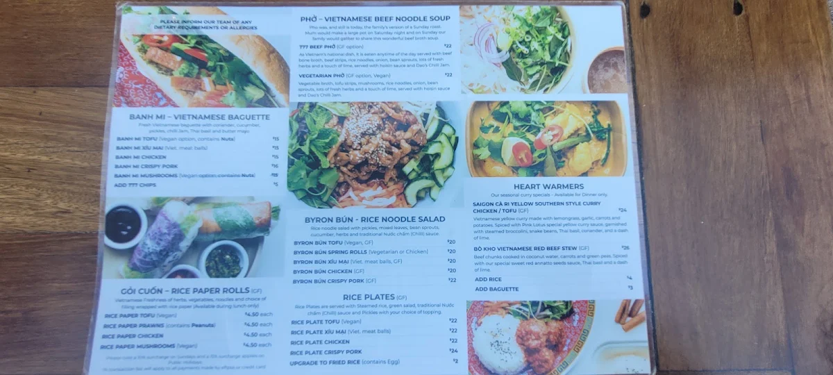 Menu, Pink Lotus brunswick heads