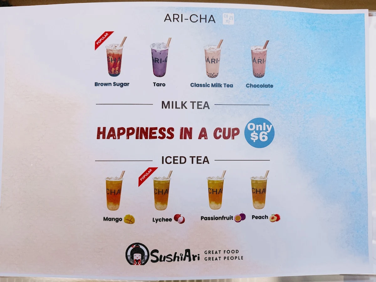 Menu, Sushi Ari Coolum Beach