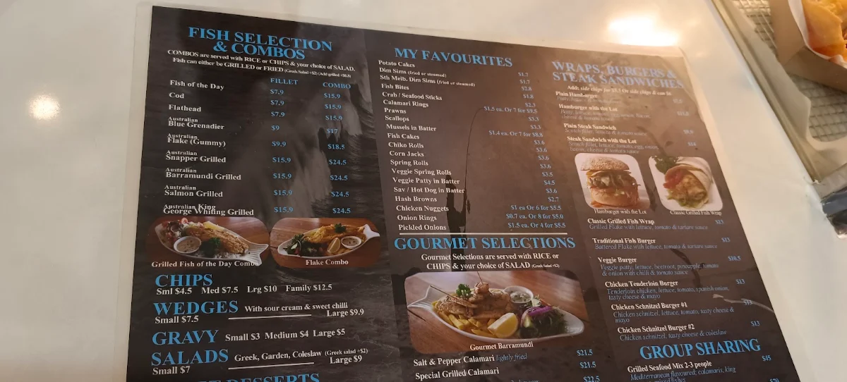Menu, Highpoint Jeremy's Ocean Boat Fish n' Chips