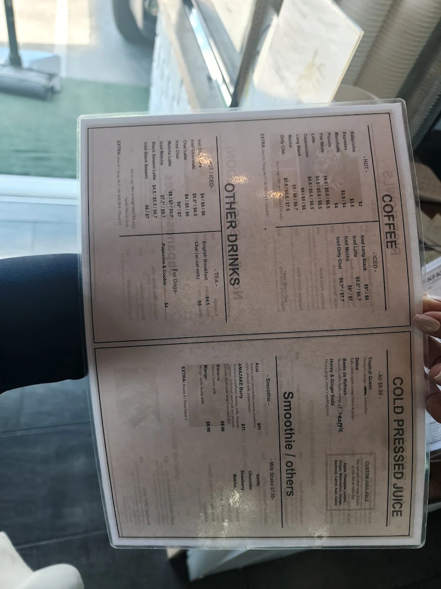 Menu, Kudo Bros Espresso Bar & Kitchen