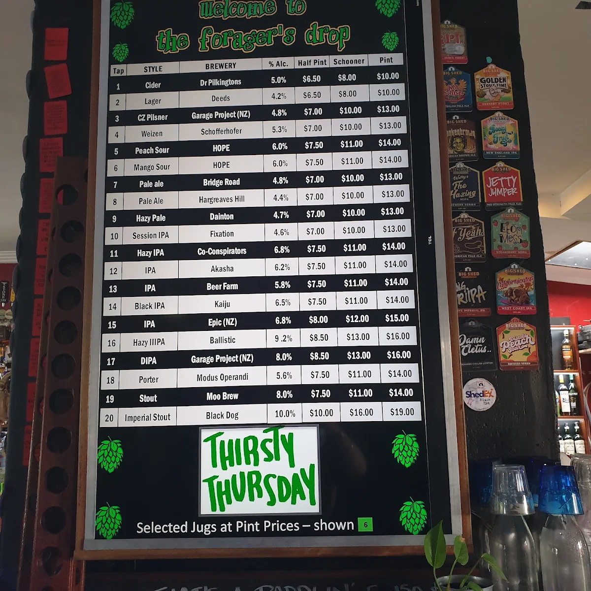 Menu, The Foragers Drop