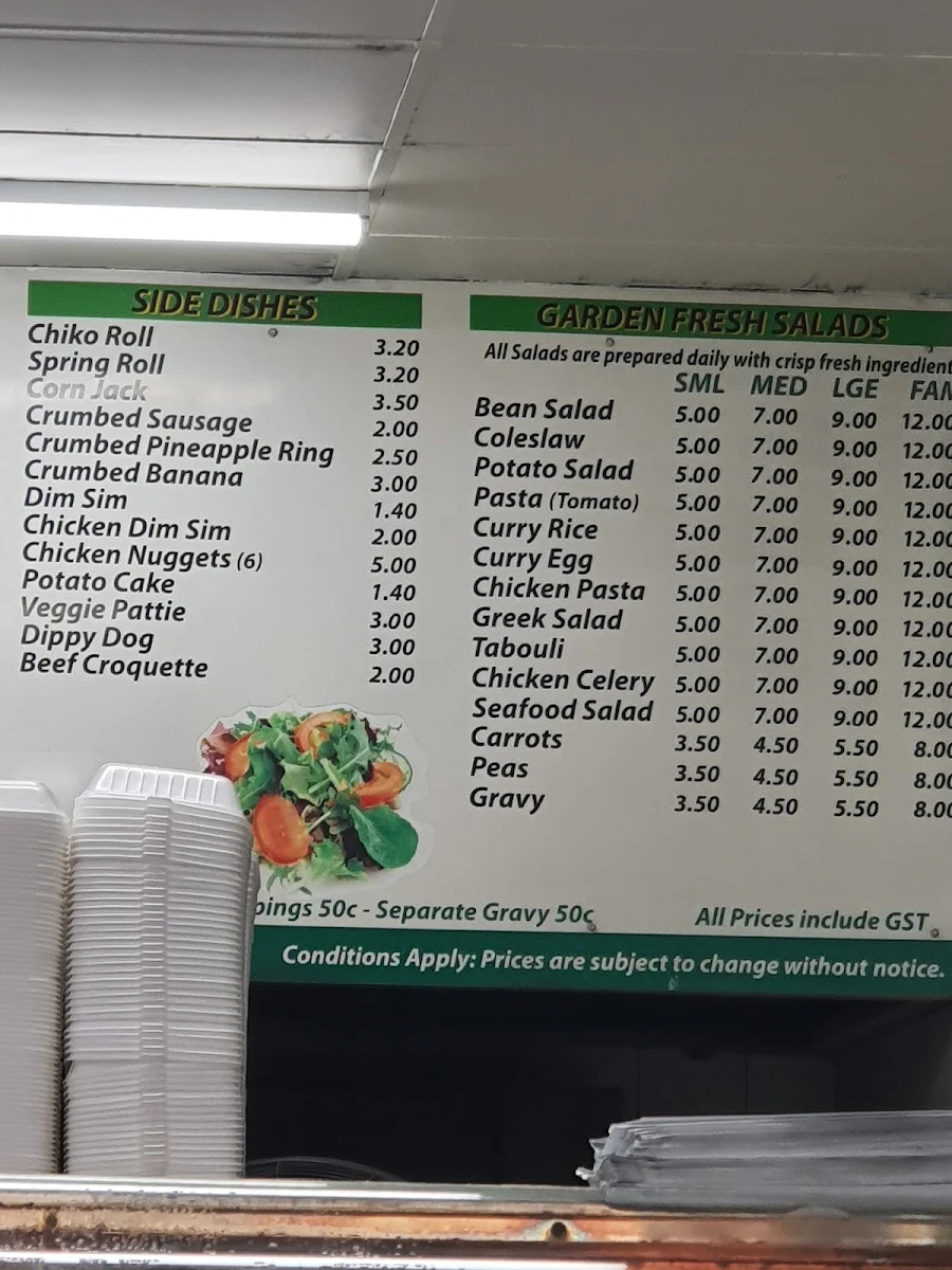 Menu, Morphett Vale Charcoal Chicken
