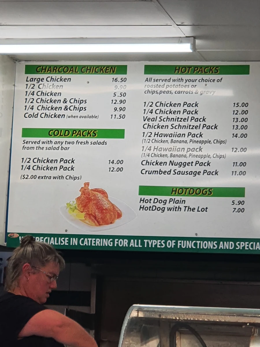 Menu, Morphett Vale Charcoal Chicken