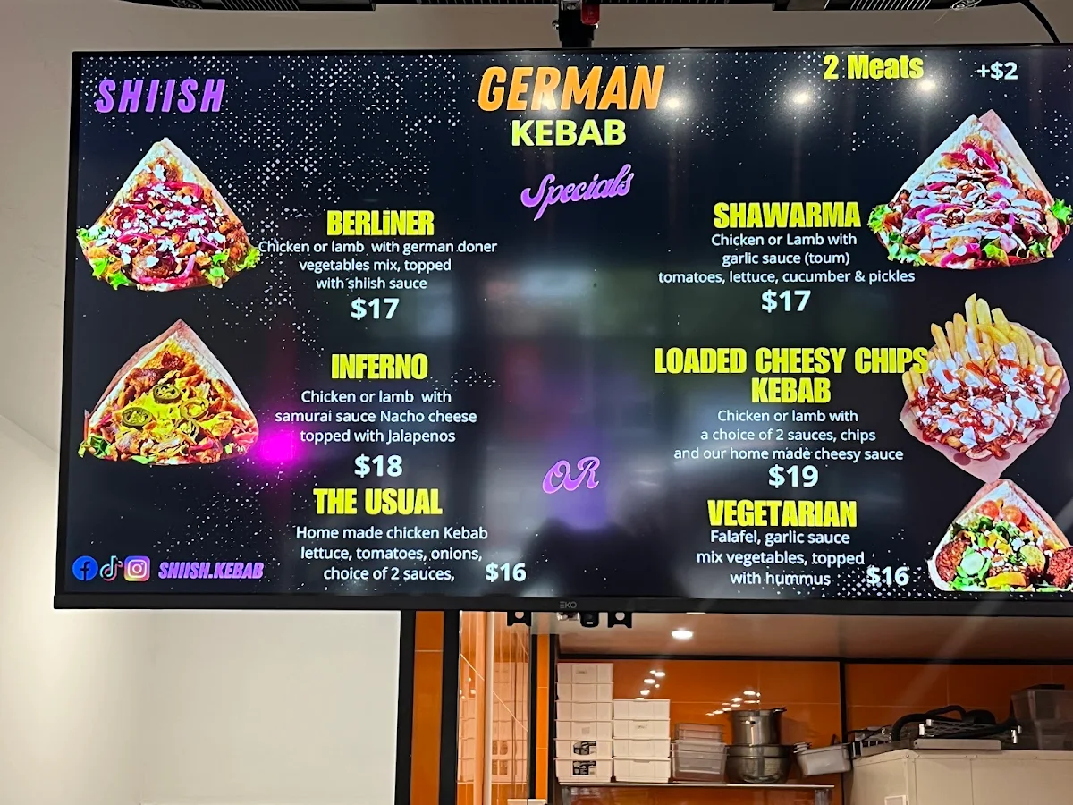 Menu, Shiish