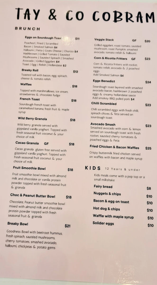 Menu, Tay & Co