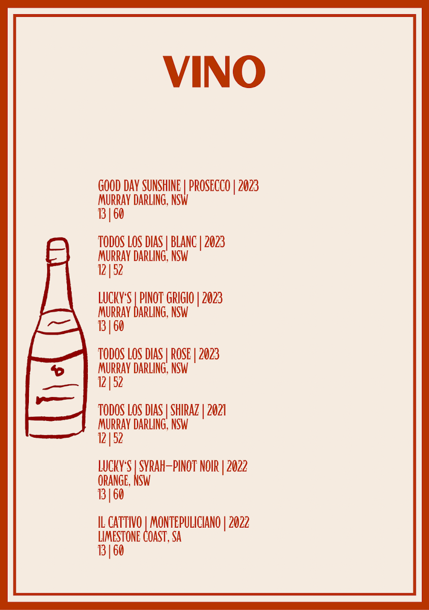 Menu, Bar Toto - Trattoria and Bar