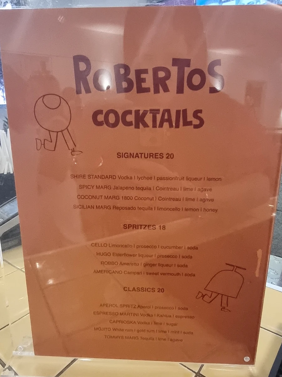 Menu, Bangor Tavern