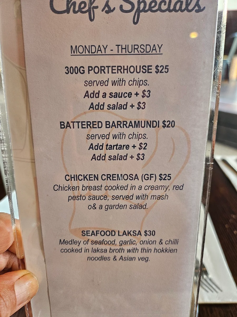 Menu, Elgin Inn Hotel