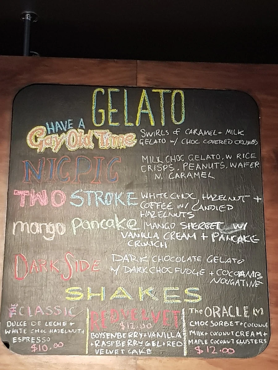 Menu, Gelato Messina
