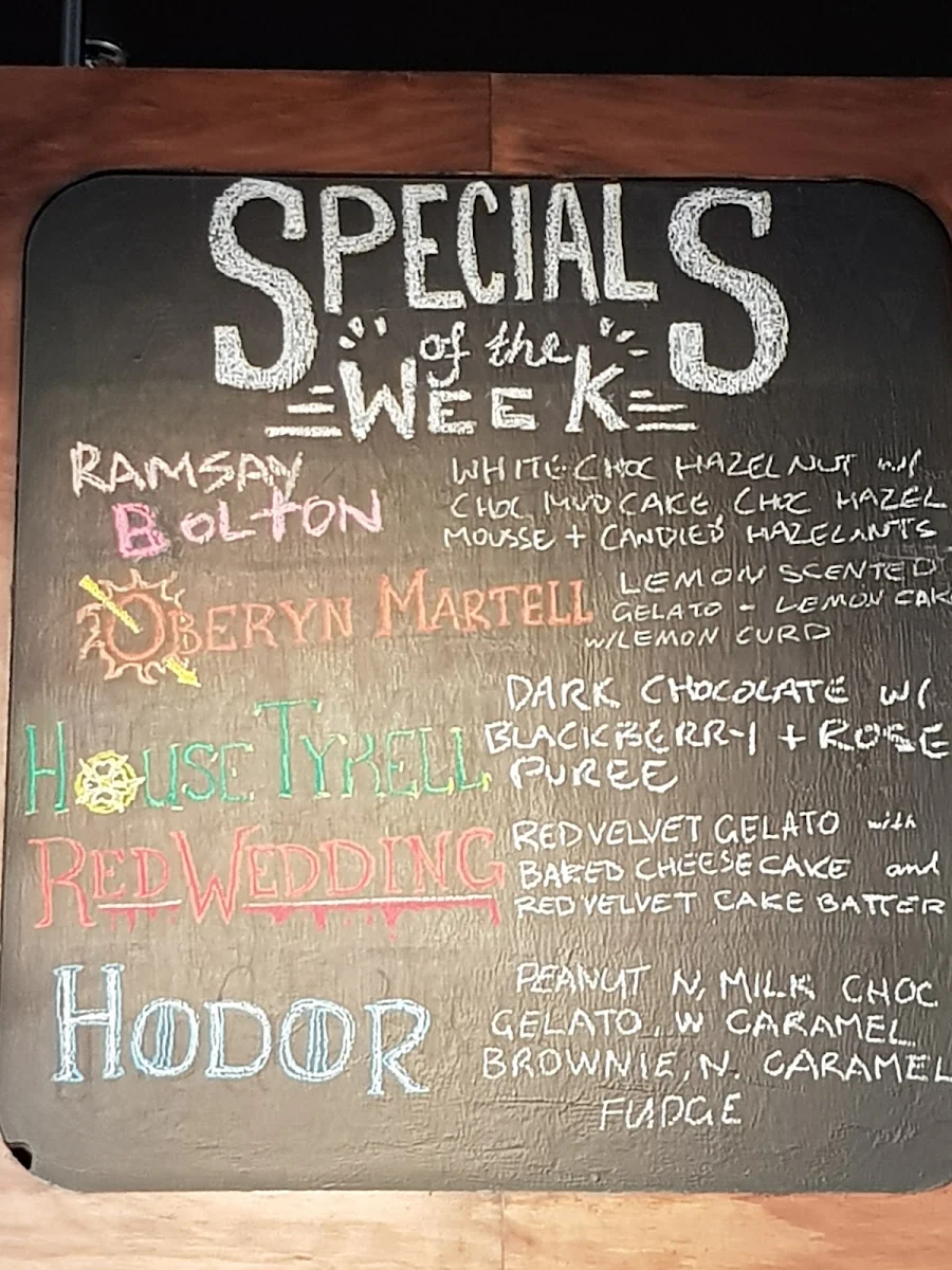 Menu, Gelato Messina