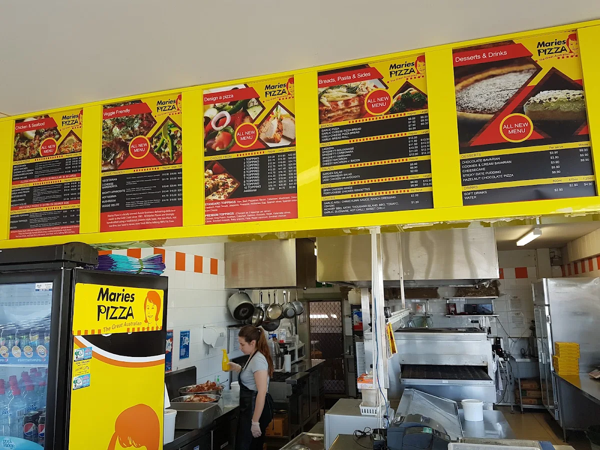 Menu, Maries Pizza Mermaid Beach