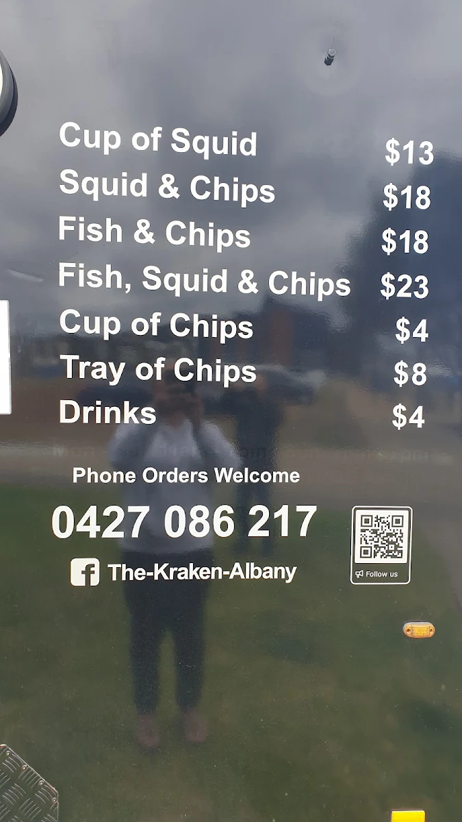 Menu, The Kraken Albany
