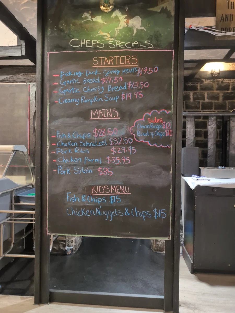 Menu, The Fox and Hounds Restaurant