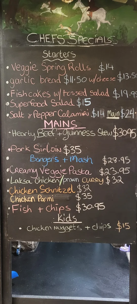 Menu, The Fox and Hounds Restaurant