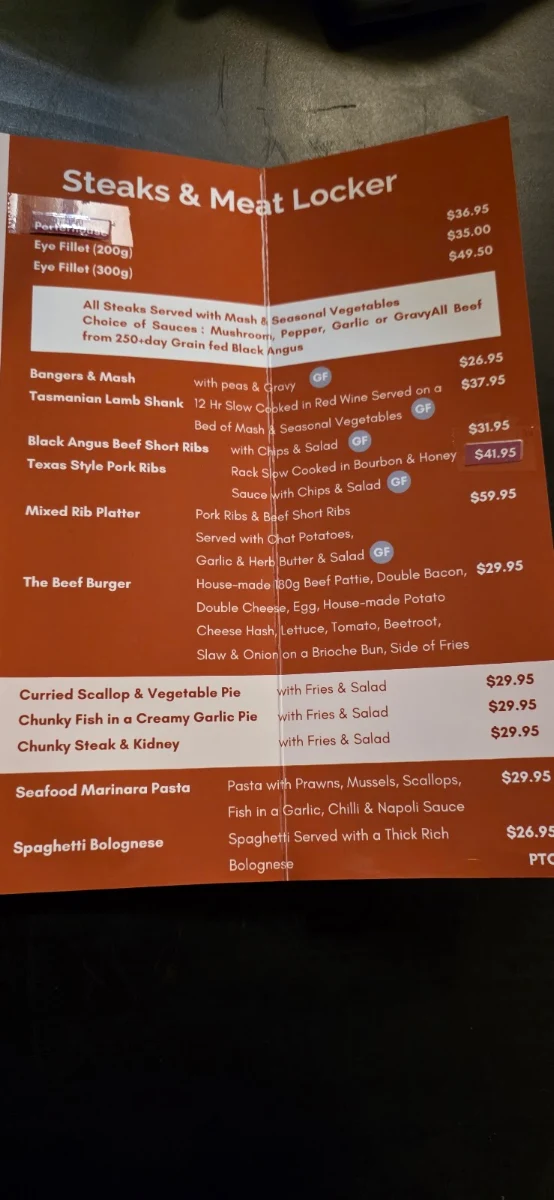 Menu, The Fox and Hounds Restaurant