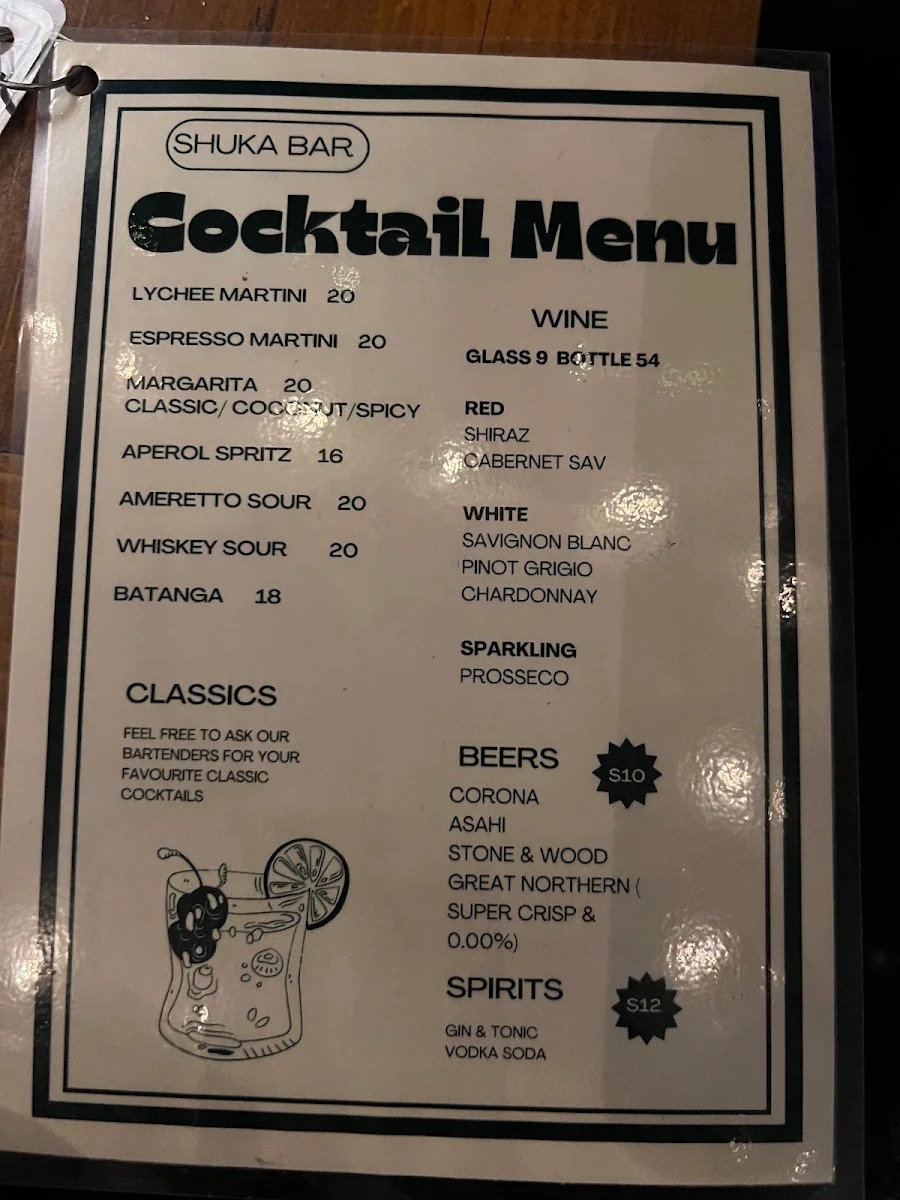 Menu, Shakshuka bar