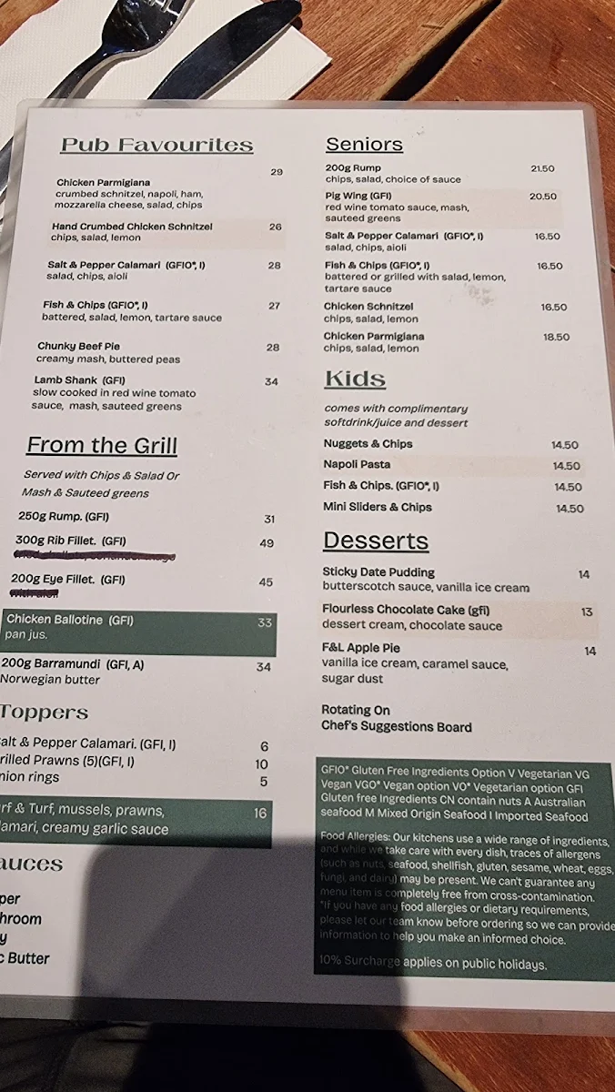Menu, First & Last Hotel