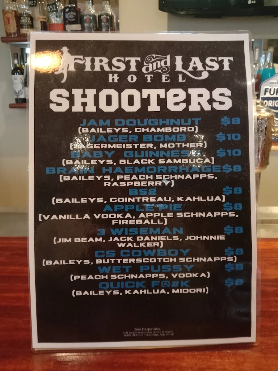 Menu, First & Last Hotel