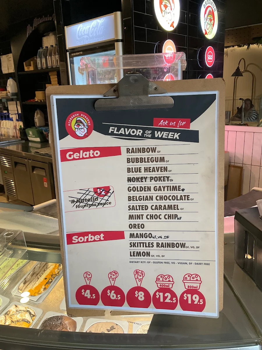 Menu, Sideshow Burgers Ferntree Gully