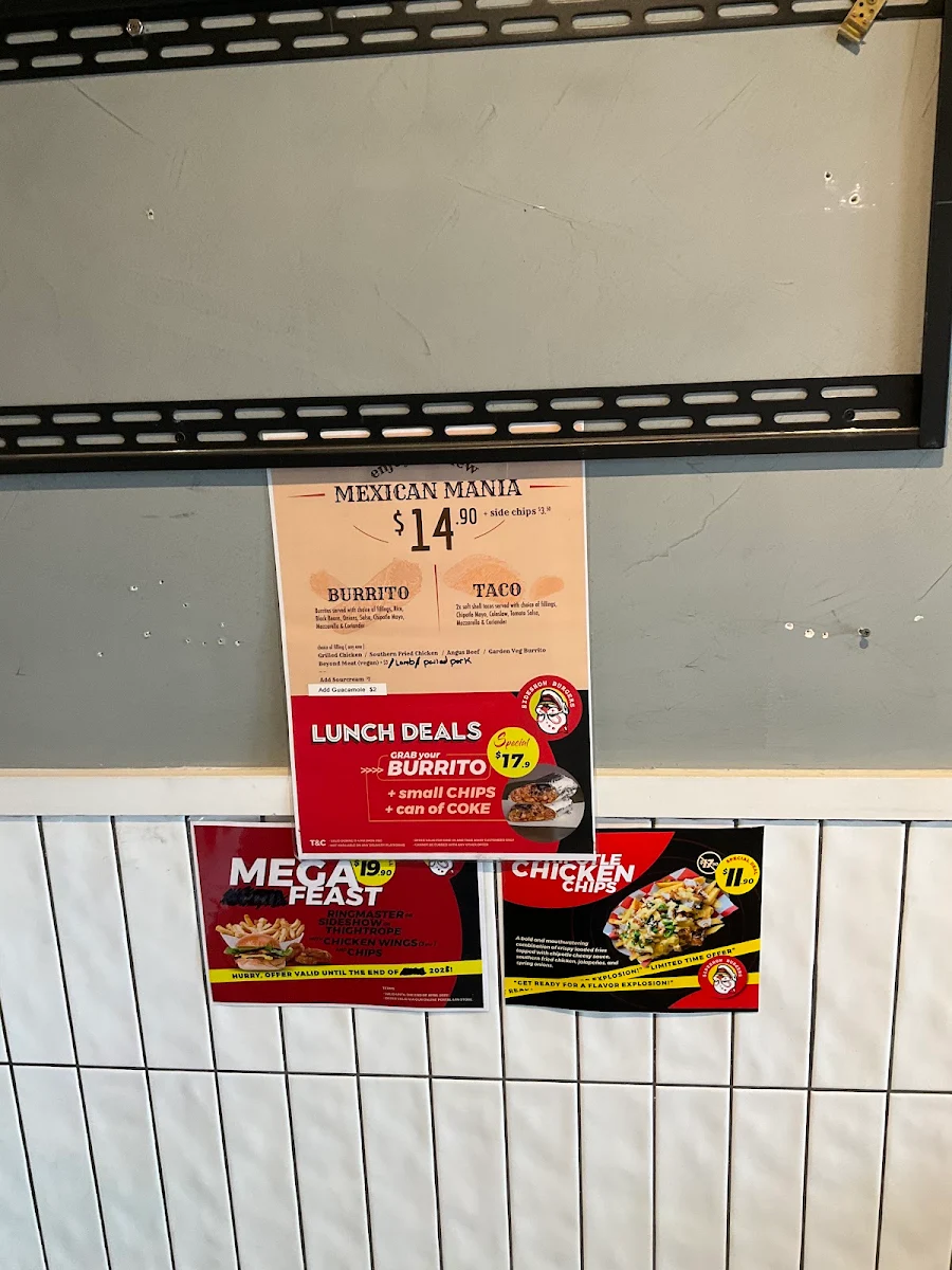 Menu, Sideshow Burgers Ferntree Gully