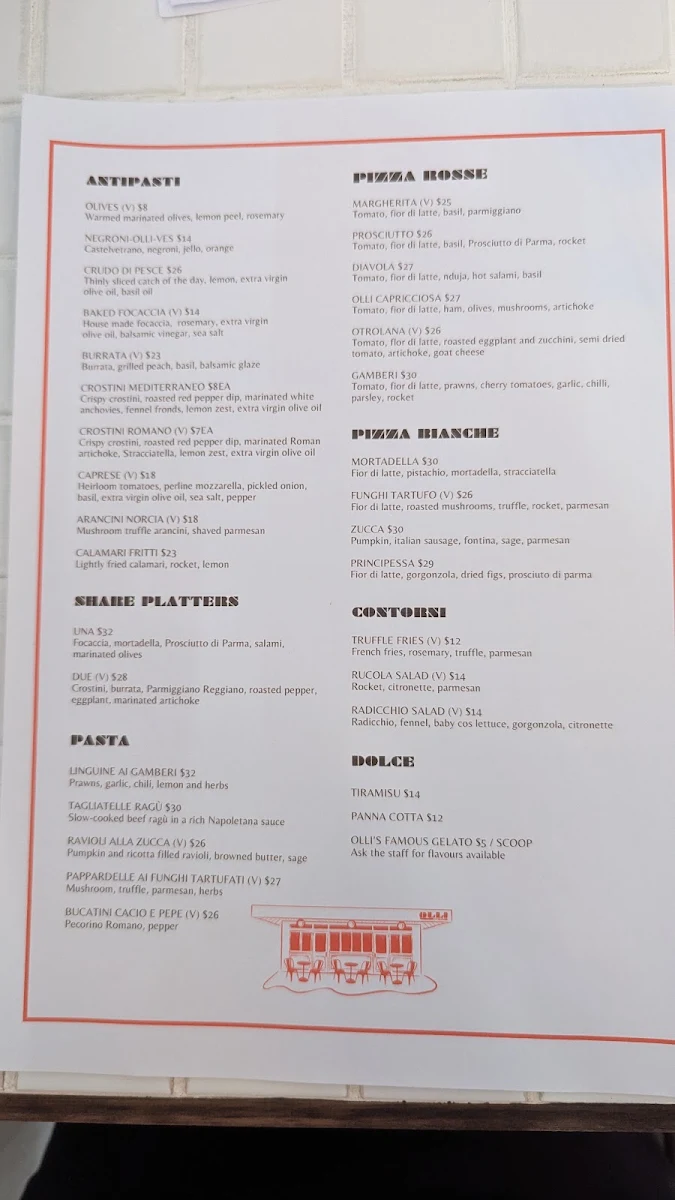 Menu, OLLI ITALIANO