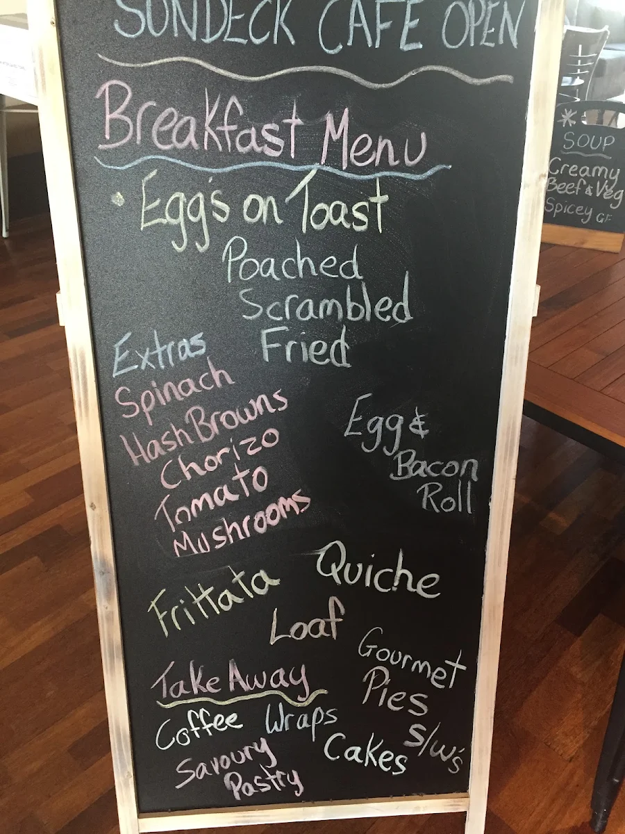Menu, The Sundeck at Bermagui