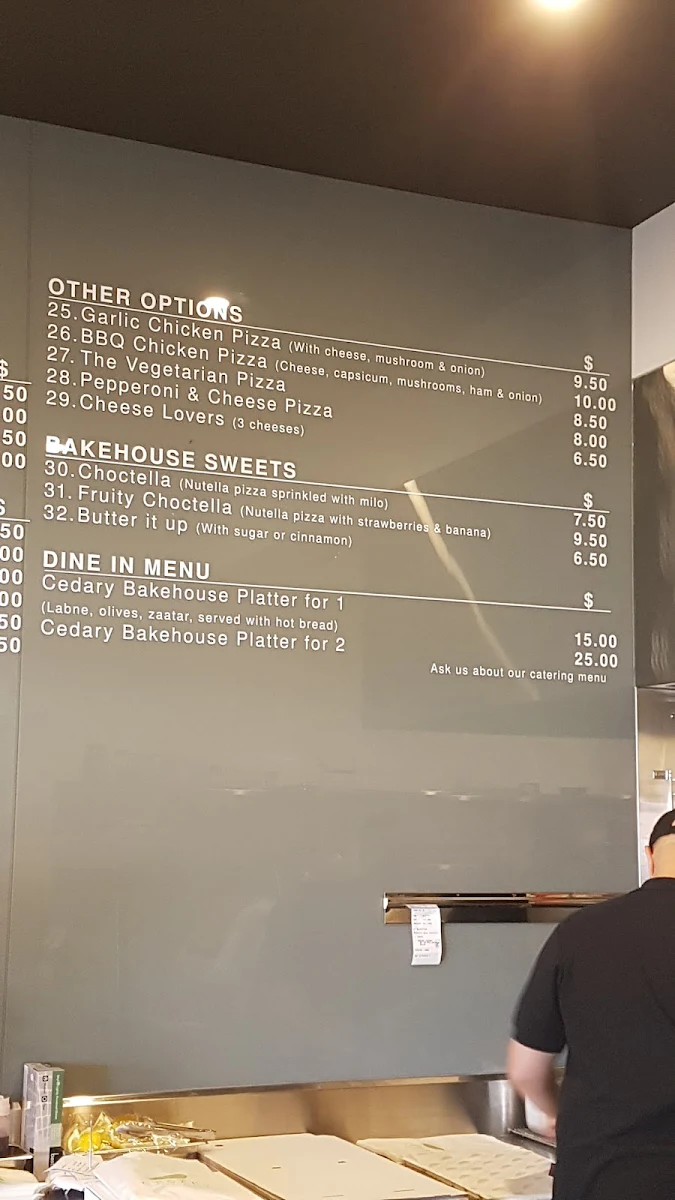 Menu, Cedar Park Bakehouse