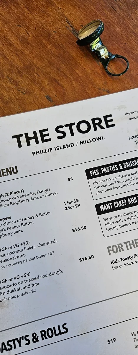 Menu, The Store
