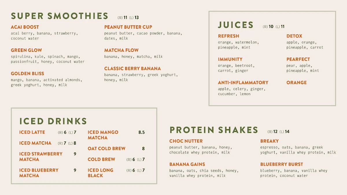 Menu, Harvest Bowl - Castle Hill