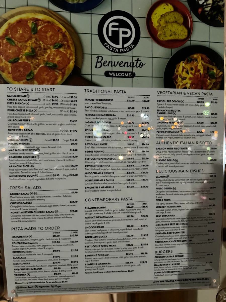 Menu, Fasta Pasta