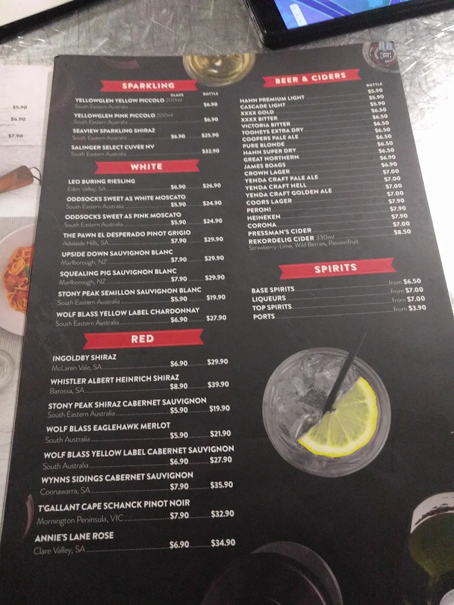 Menu, Fasta Pasta