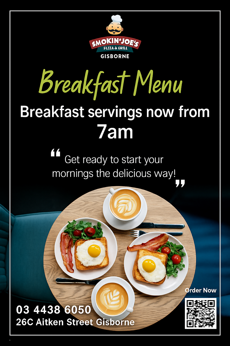 Menu, Smokin joes Pizza & Grill - Gisborne