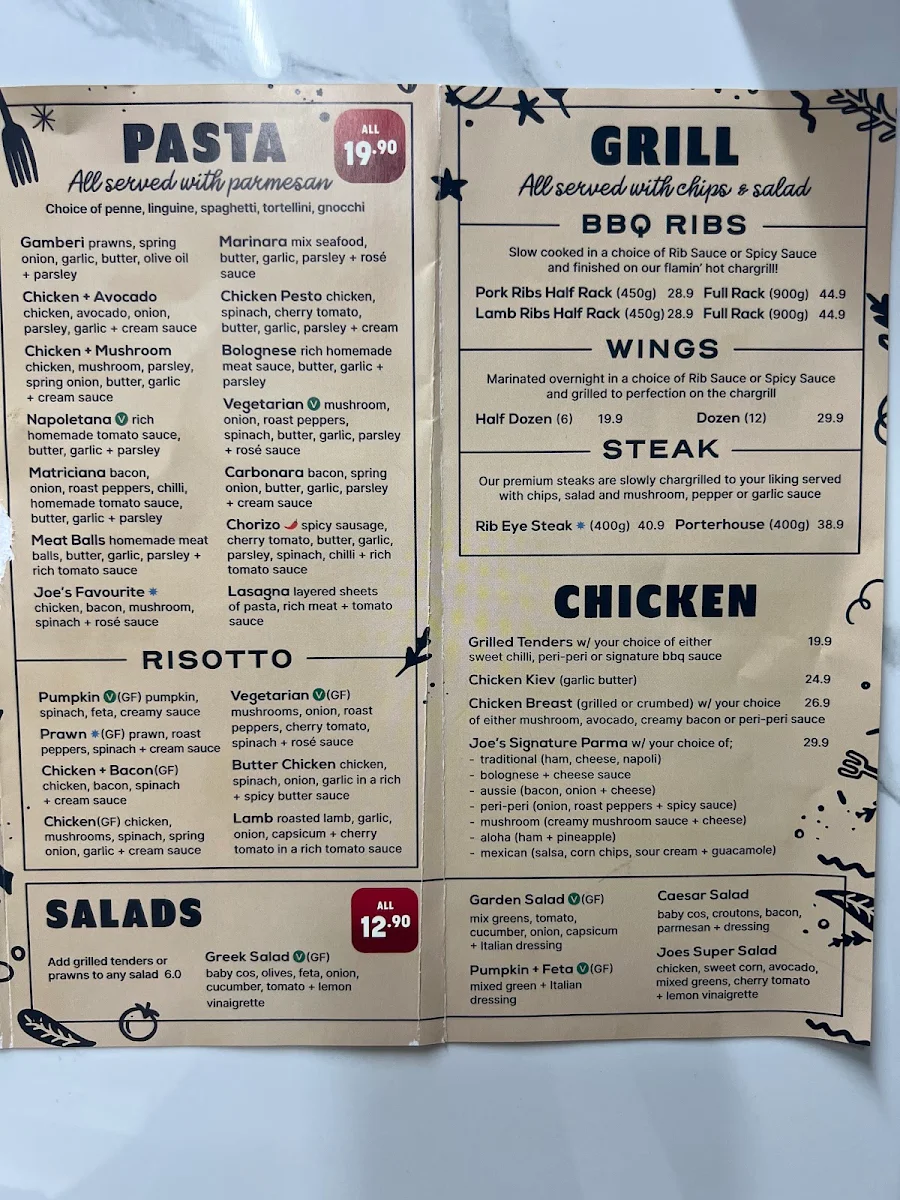 Menu, Smokin joes Pizza & Grill - Gisborne