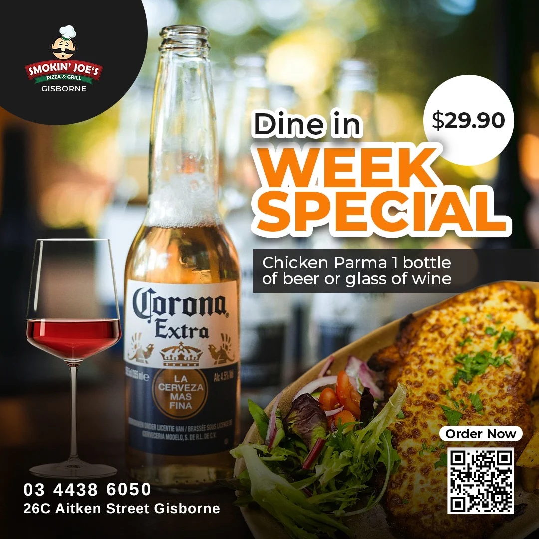 Menu, Smokin joes Pizza & Grill - Gisborne
